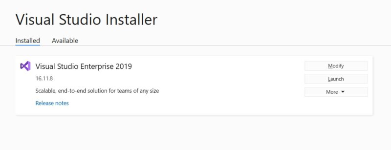 Visual studio enterprise 2019