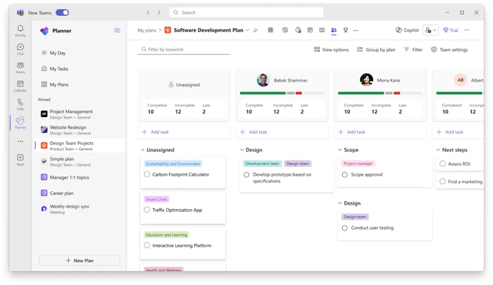 Microsoft Planner Plan 1 แสดงงานตามสมาชิกทีมใน People view