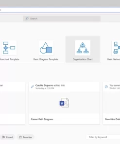 Visio Plan 1 ตัวอย่างหน้าเริ่มต้นและเทมเพลตบนเว็บจาก Microsoft